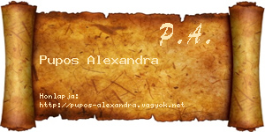 Pupos Alexandra névjegykártya
